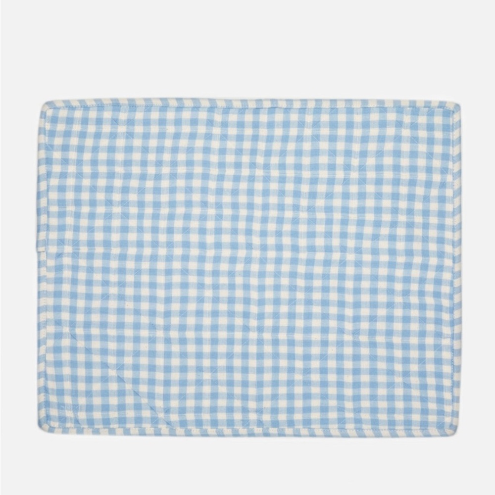 Heather Taylor Home baby blue gingham placemats x4